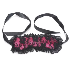 眼罩，sm眼罩 - 情趣蕾絲粉色眼罩 (1)